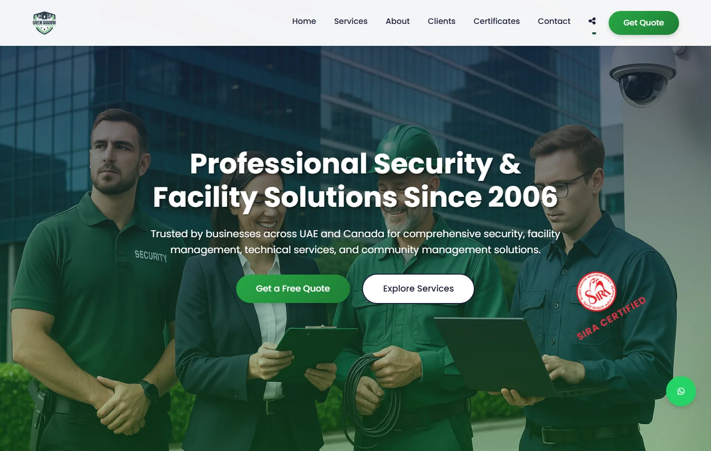 Green Shadow homepage